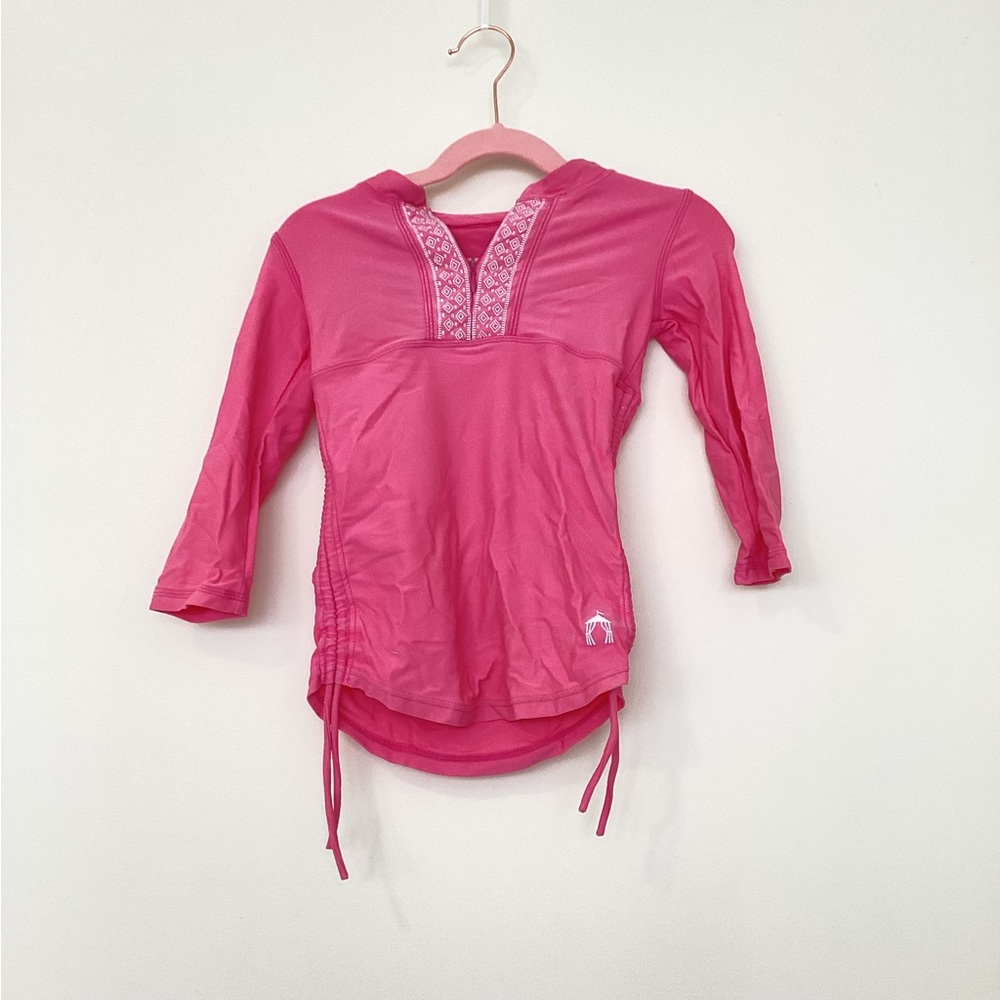 Cabana life pink + white rash guard